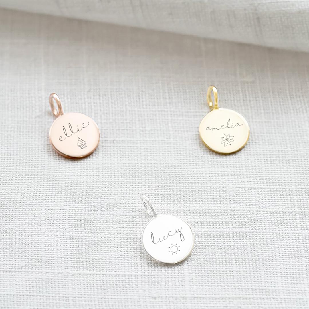 Hope Personalised Charm available in Sterling Silver, Rose Gold Plated Sterling Silver and Gold Plated Sterling Silver