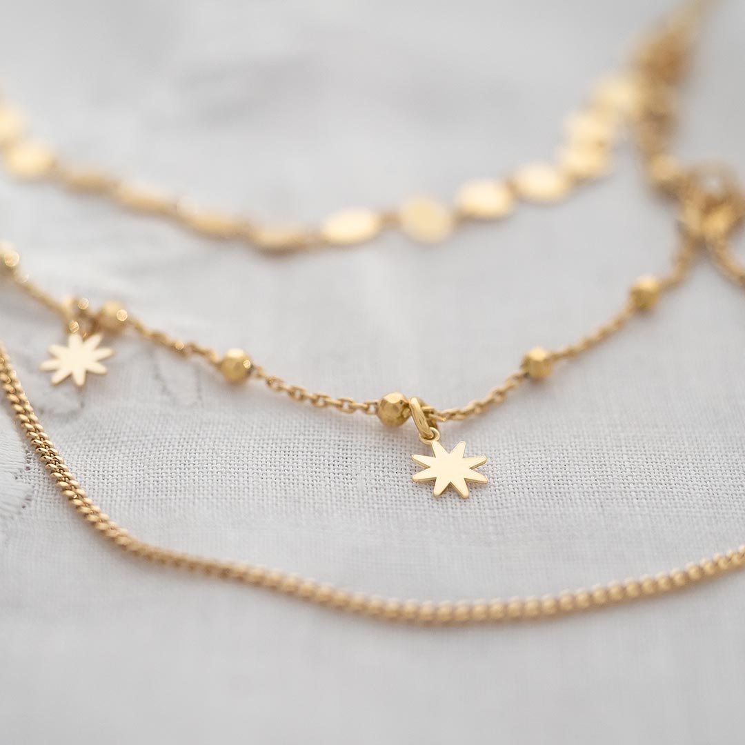 Anoushka Disc and Star Layer Personalised Necklace