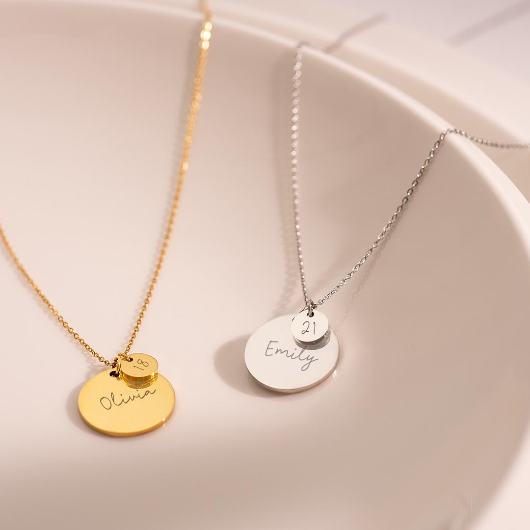 Asta Personalised Birthday Disc Necklace