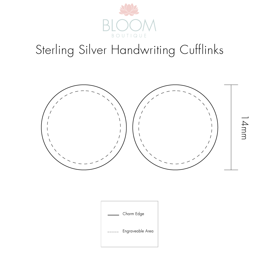 Sterling Silver Handwriting Personalised Cufflinks