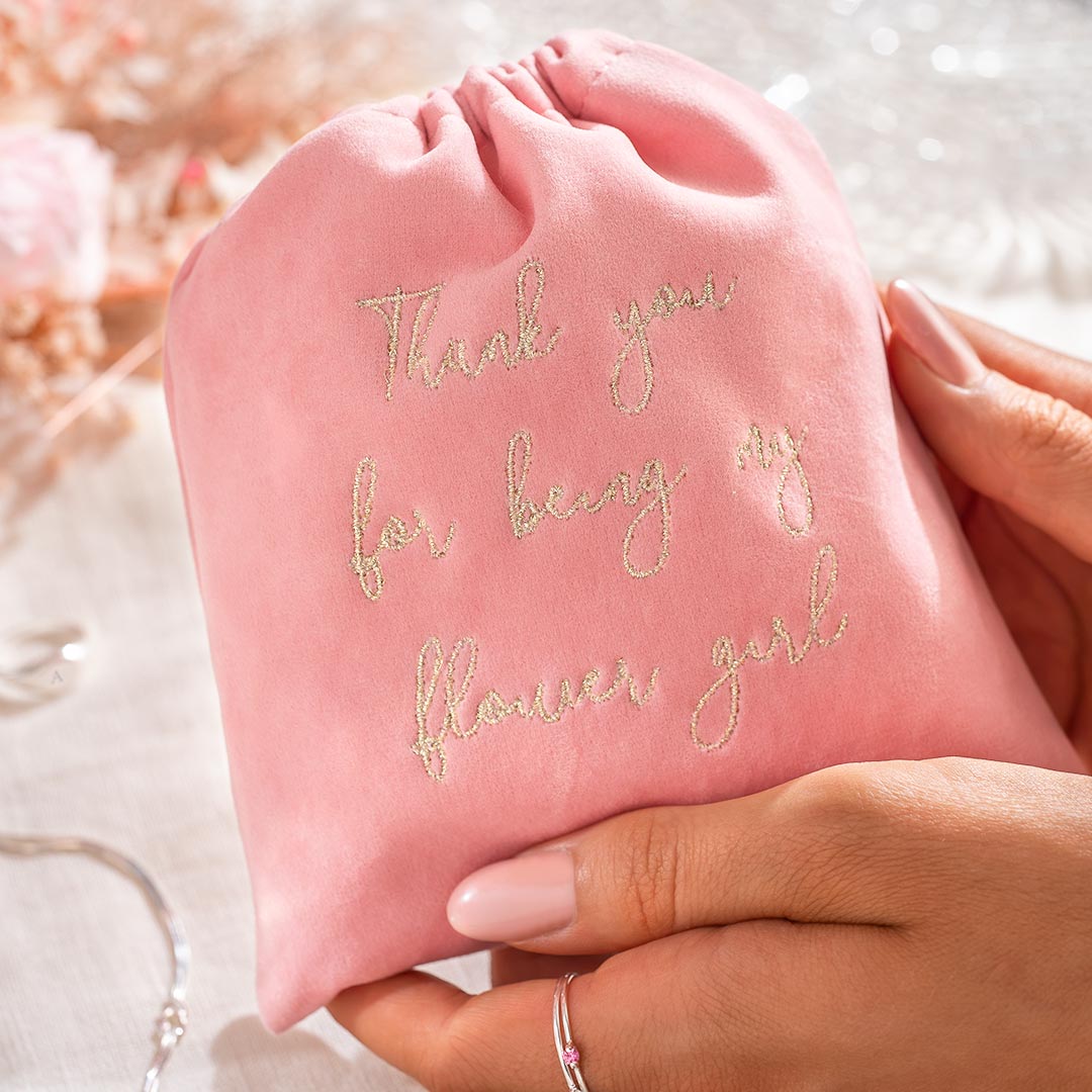 Bridesmaid Luxury Embroidered Suede Gift Pouch
