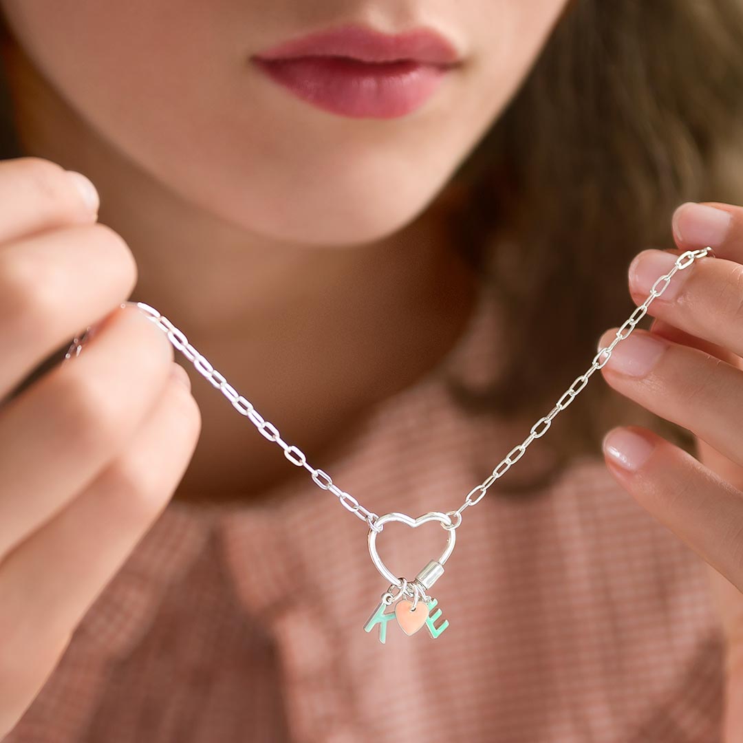 Personalised Charm Heart Pendant Necklace