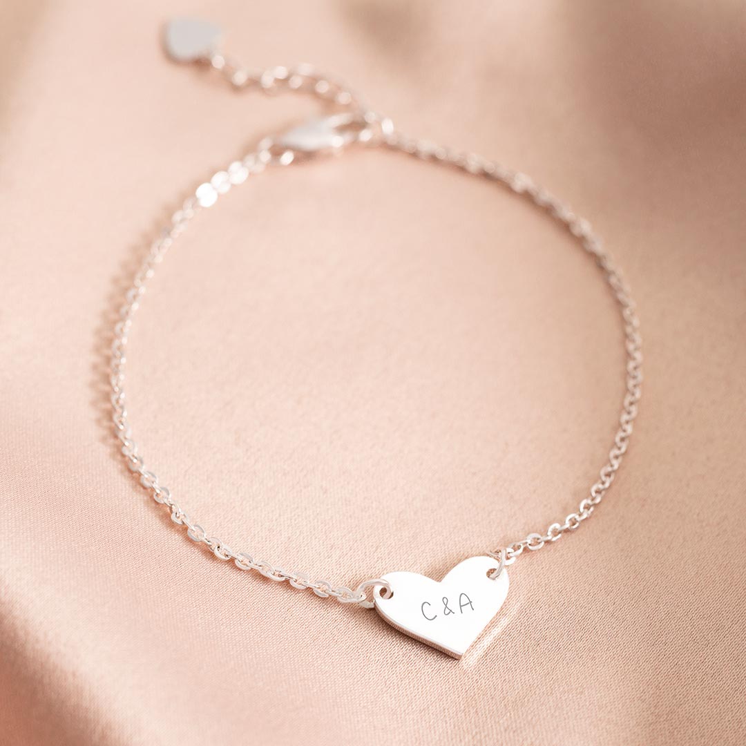 Couples Heart Personalised Bracelet
