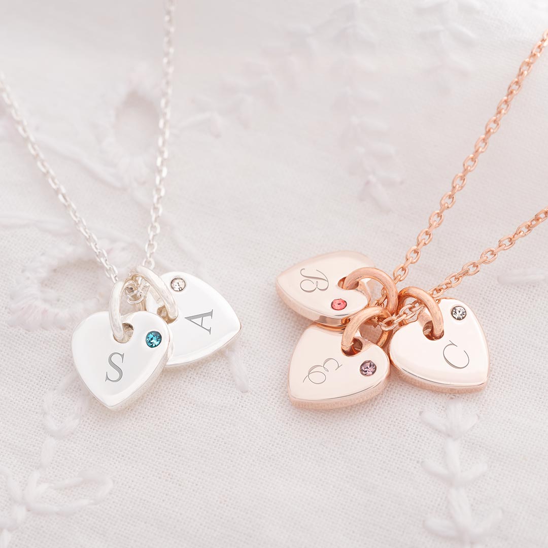 Create Your Own Micro Heart Birthstone Personalised Necklace