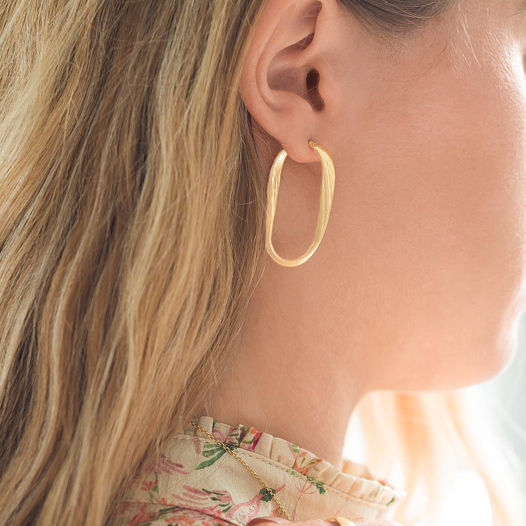 Gold Edie Hoop Personalised Earrings
