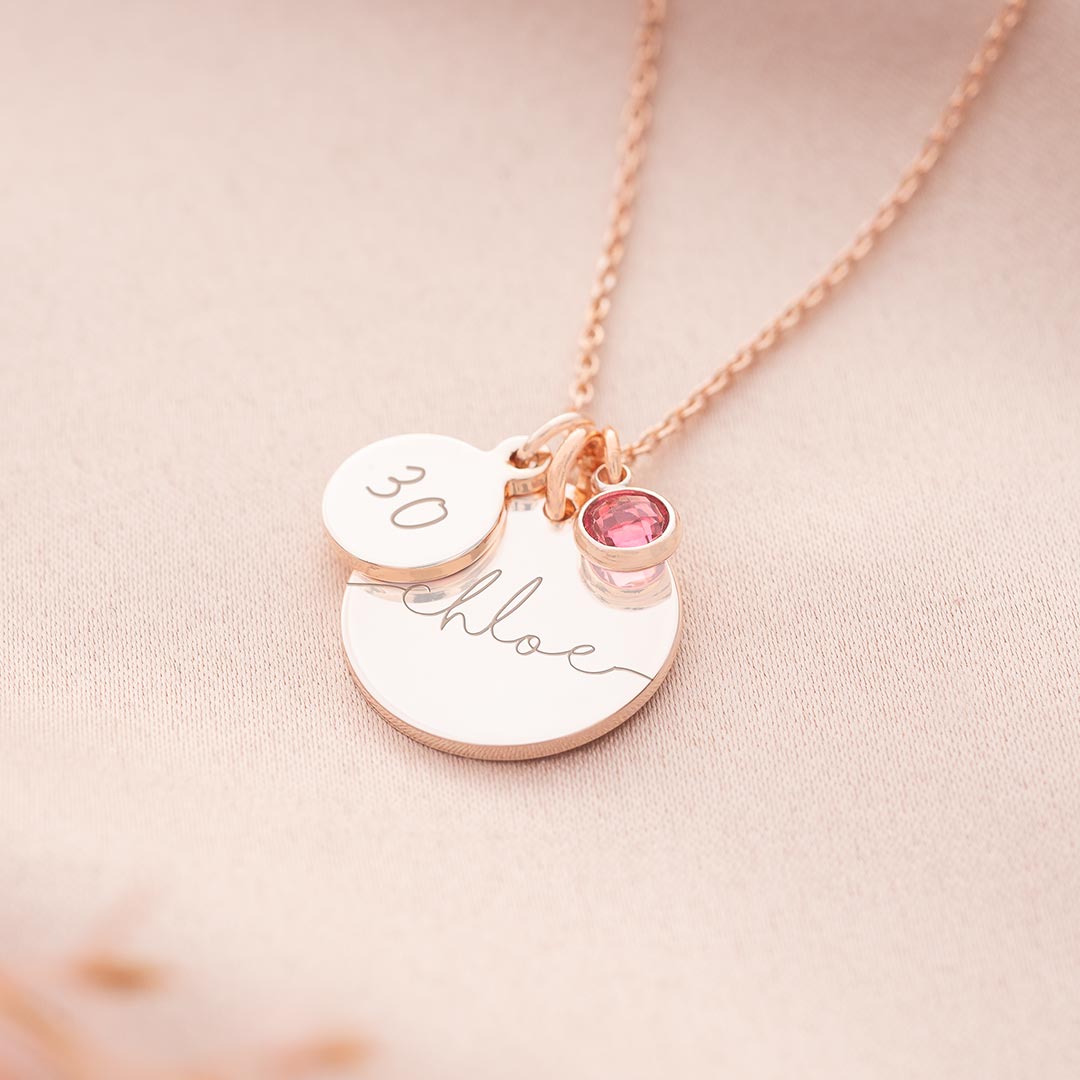 rose gold plated 30th birthday esme necklace