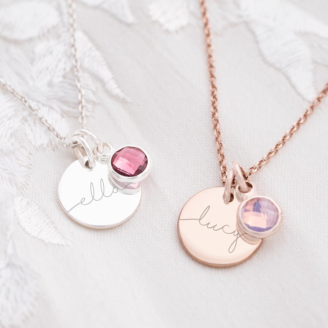 sterling silver, rose gold plated sterling silver esme necklace