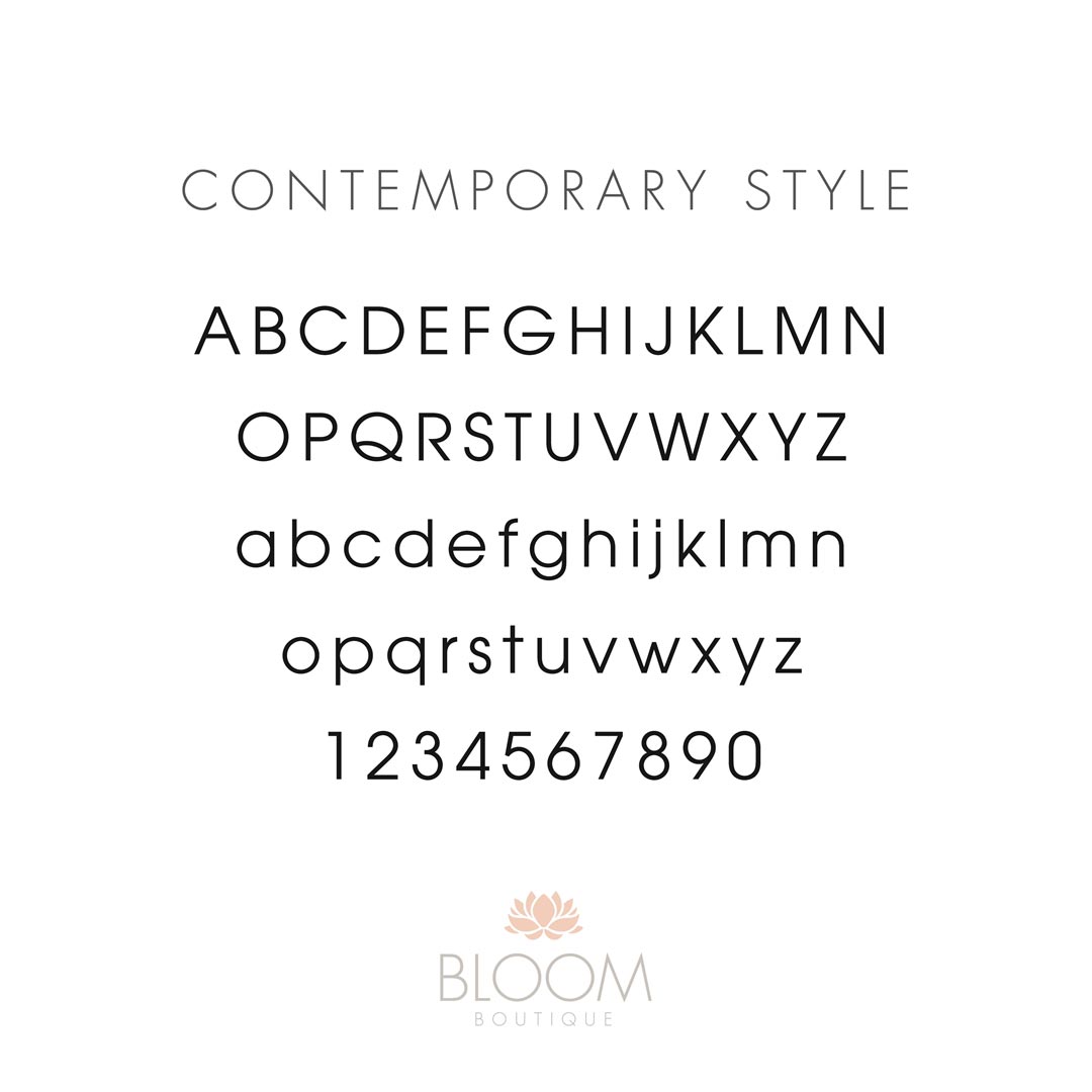 contemporary style font key