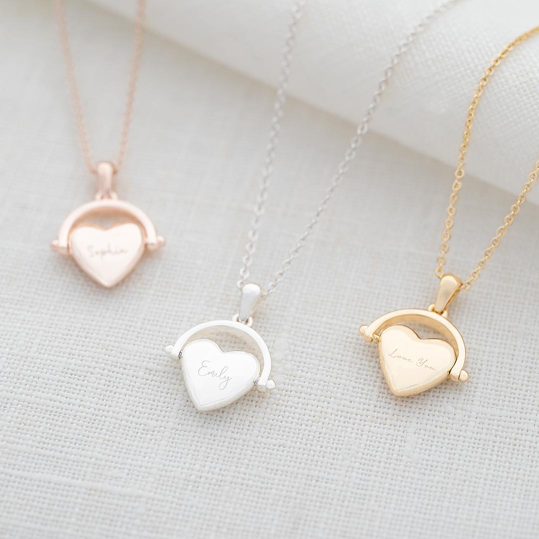 Heart Spinner Personalised Name Necklace