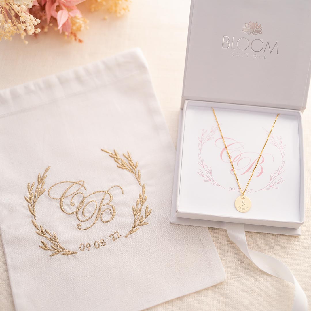 Product Shot of Gold Necklace in Luxury Gift Box