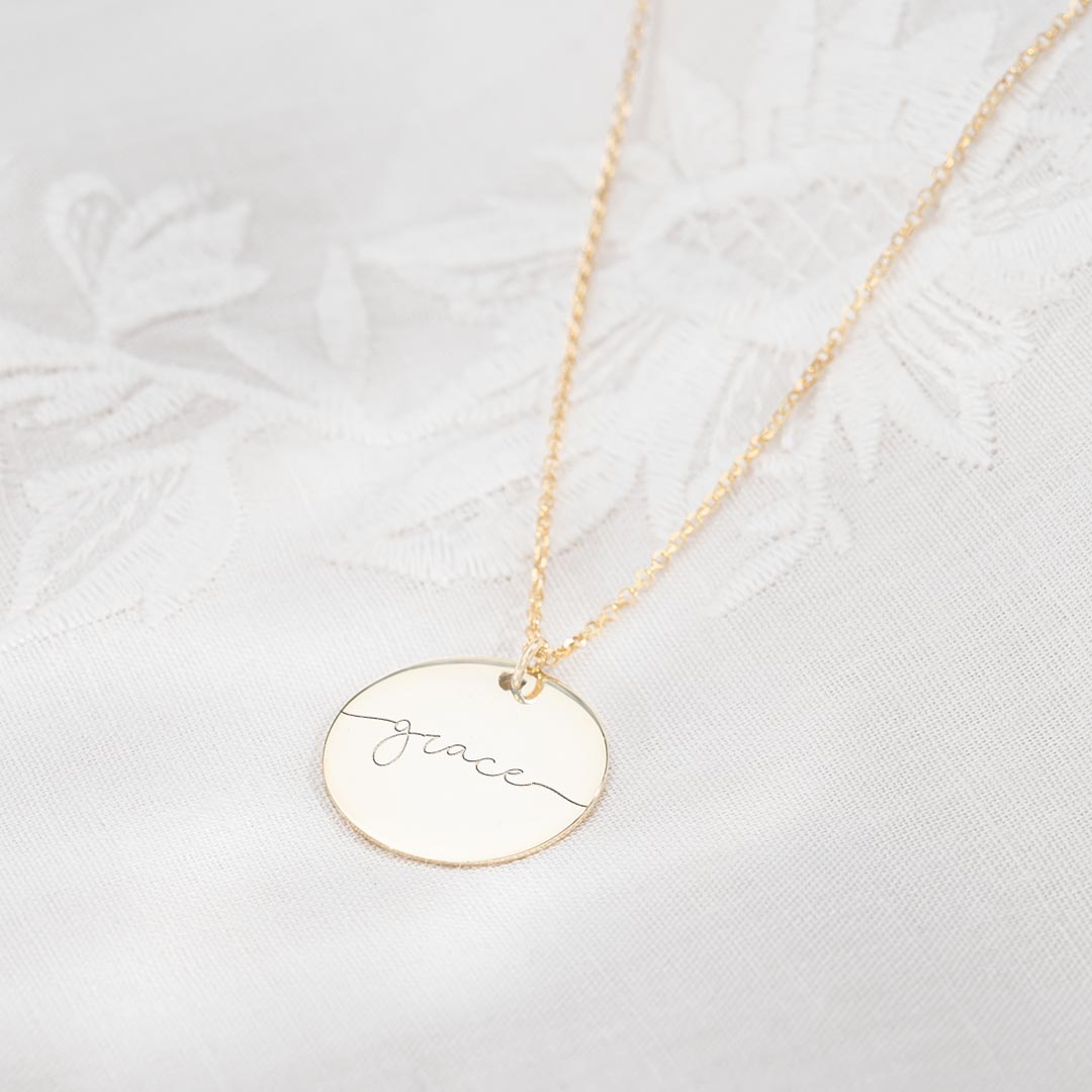 gold plated sterling silver large esme name necklace