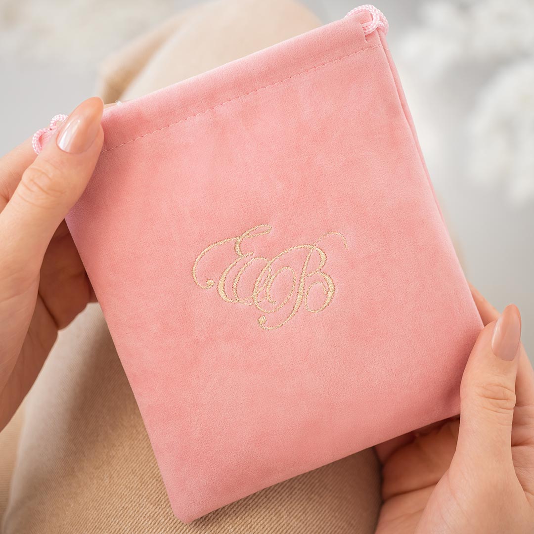 luxury embroidered monogram gift pouch