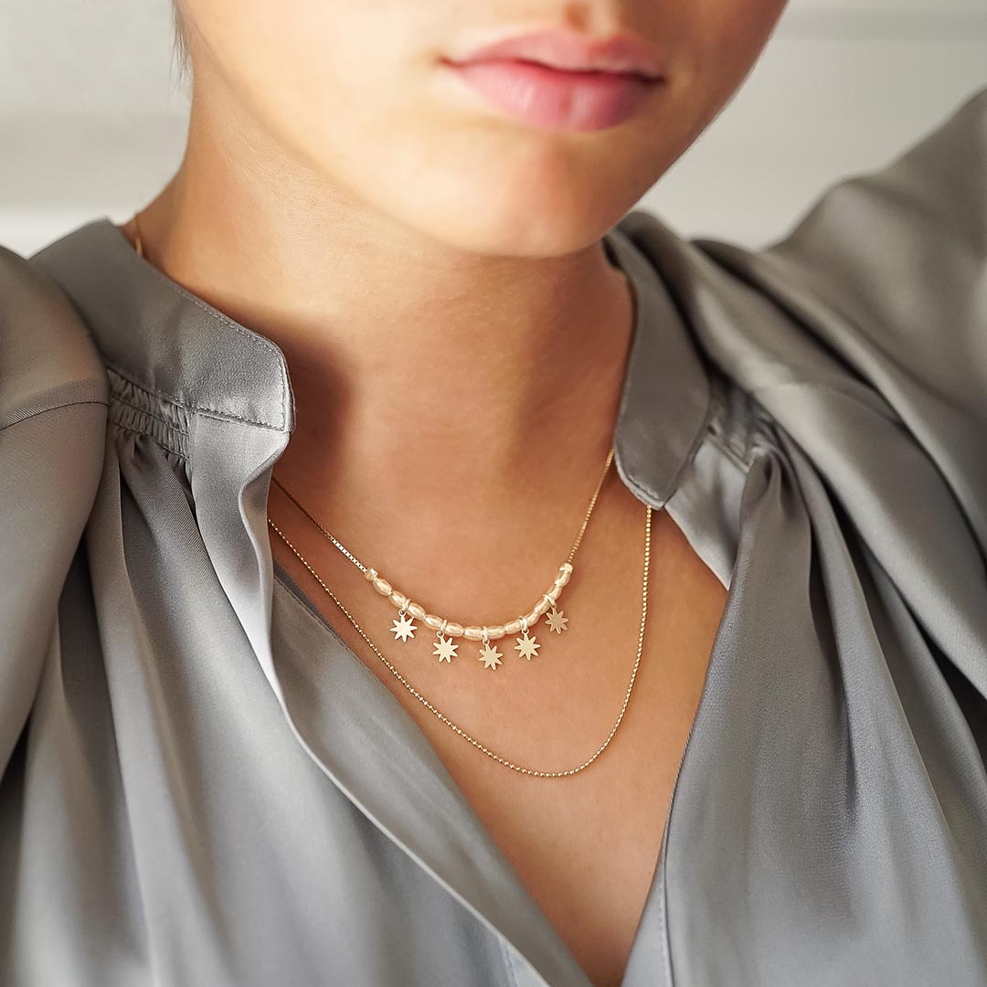gold plated sterling silver margo double layer necklace