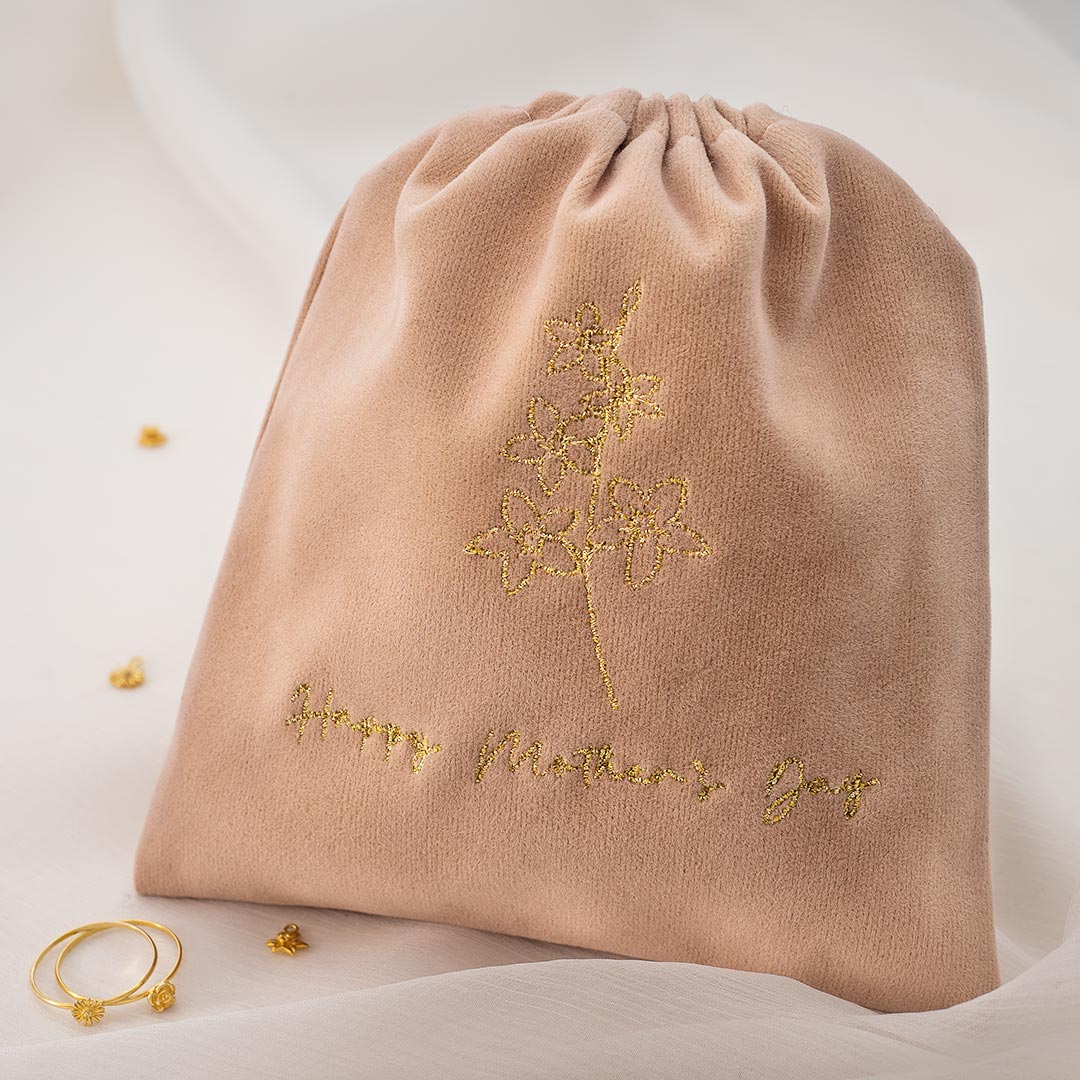 Mother's Day Luxury Embroidered Suede Gift Pouch