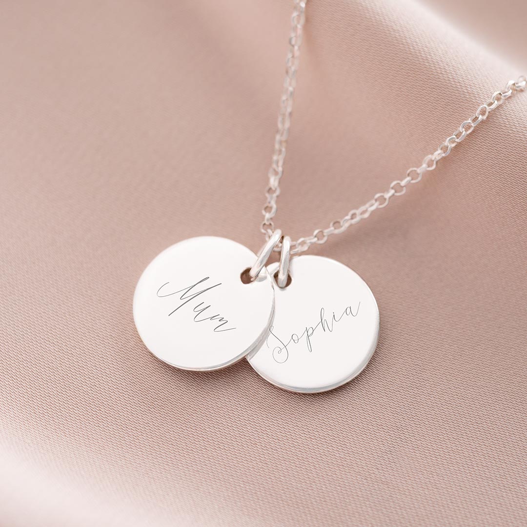 Mum And Me Double Disc Personalised Name Necklace