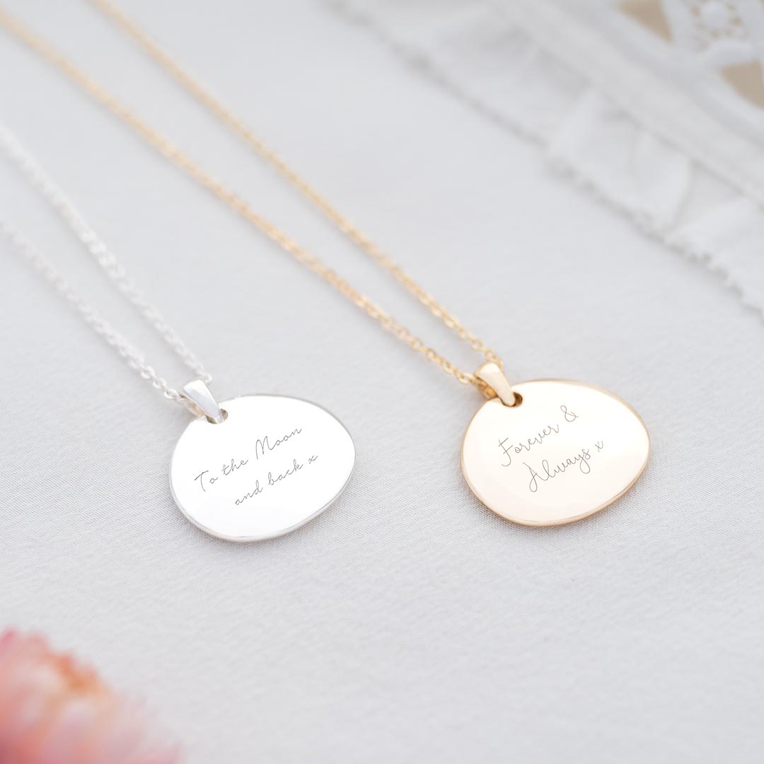 Organic Disc Personalised Message Necklace
