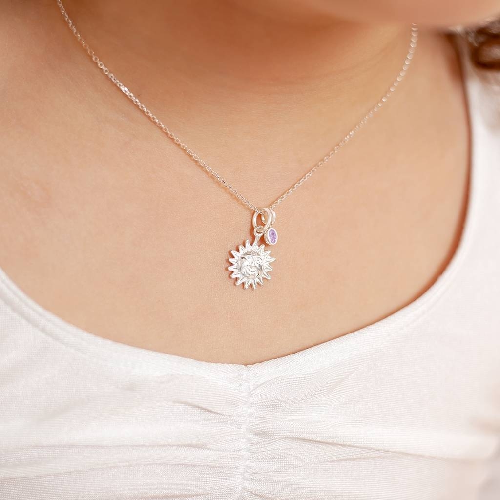 Mini Personalised Sterling Sun Charm Necklace