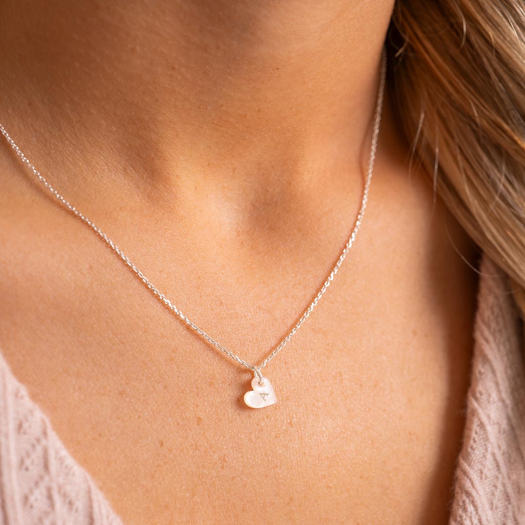 Personalised Mini Heart Initial Necklace