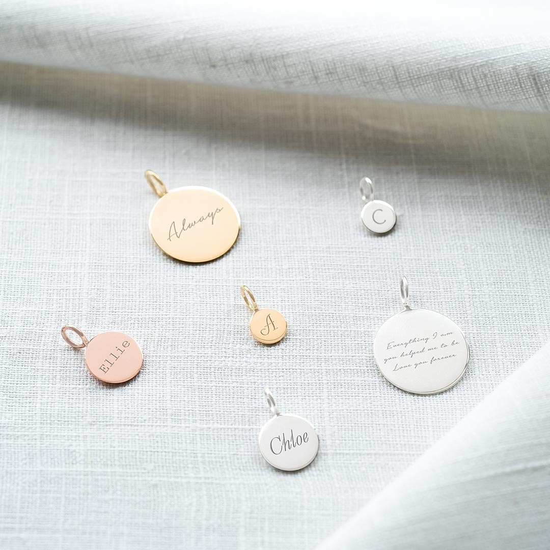Personalise a Sia Disc Charm with a Name, Initial, Date, or Message