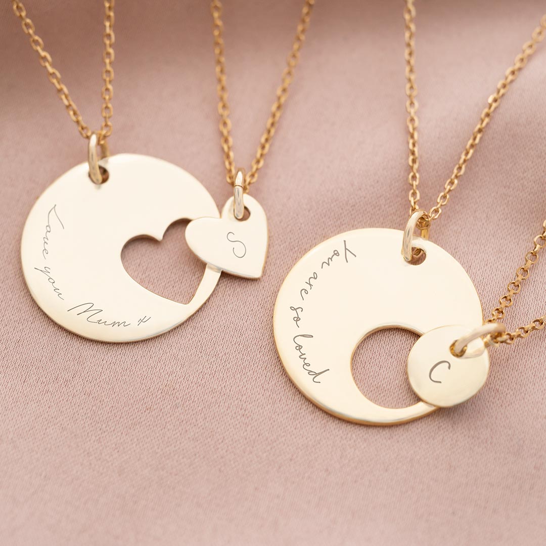 Mother and Daughter Disc Personalised Necklace