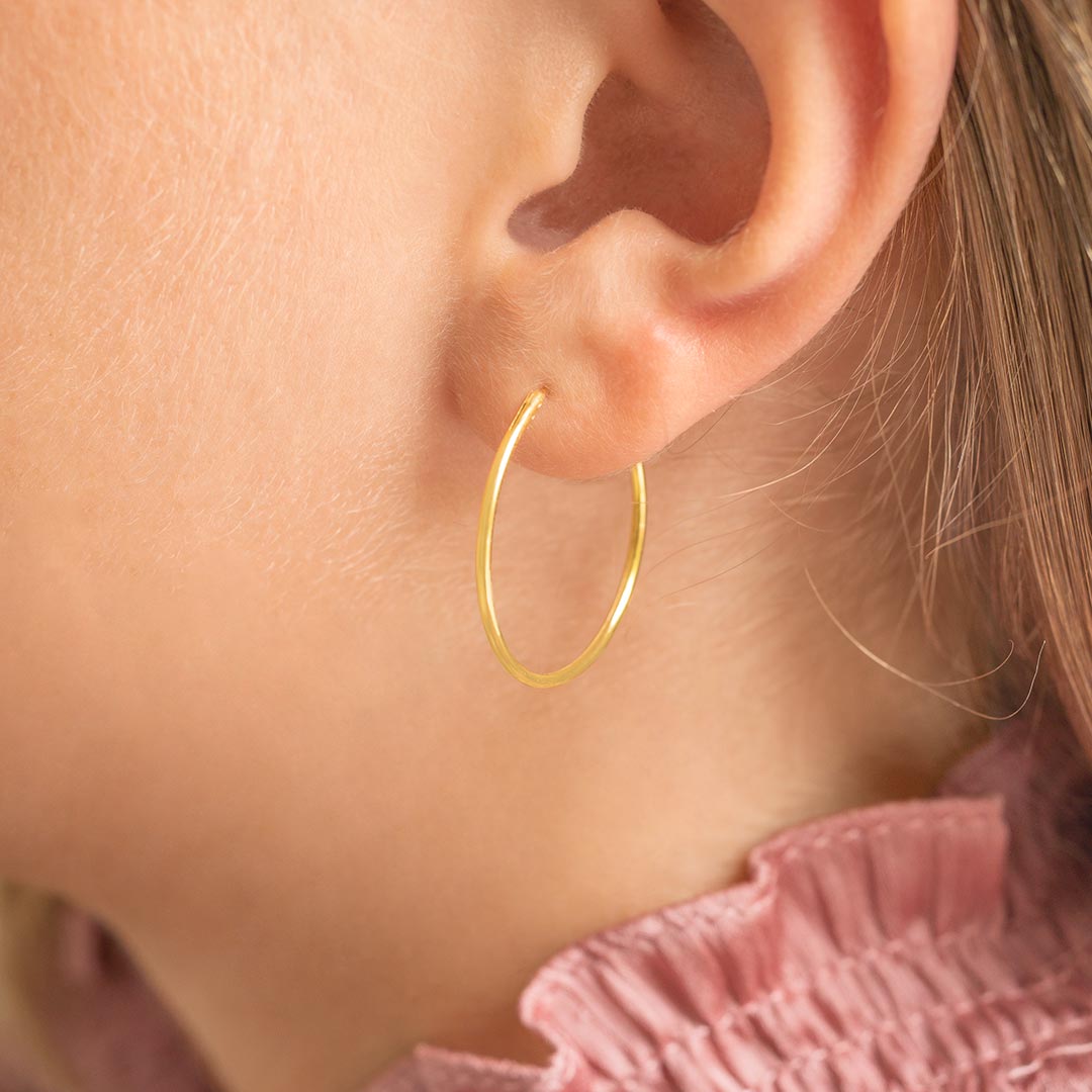Sterling Silver Personalised Gold Hoop Earrings