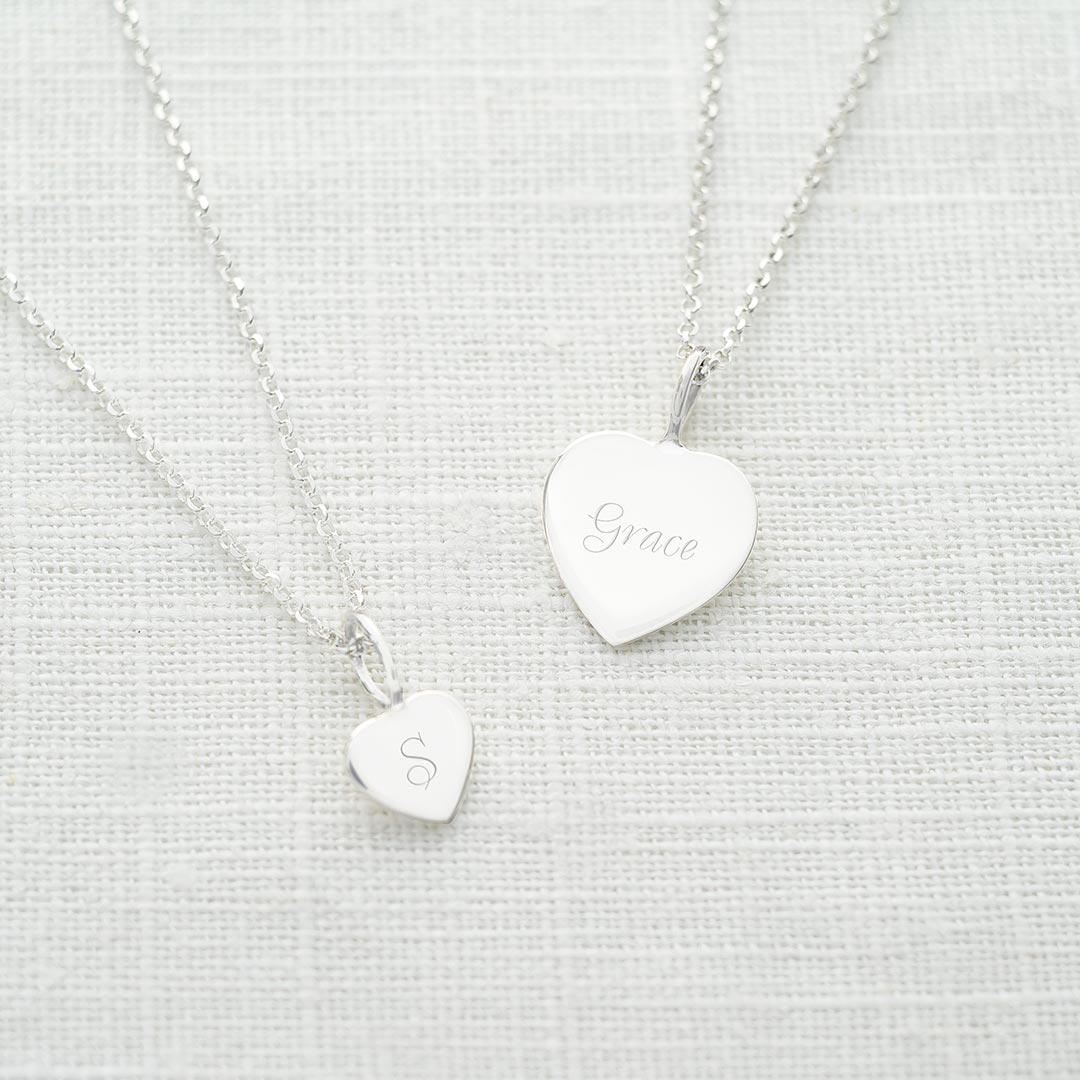 Sterling Silver Sia Personalised Heart Necklace