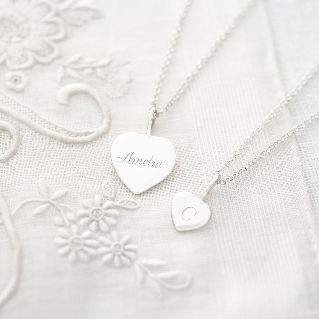 Sterling Silver Sia Personalised Heart Necklace