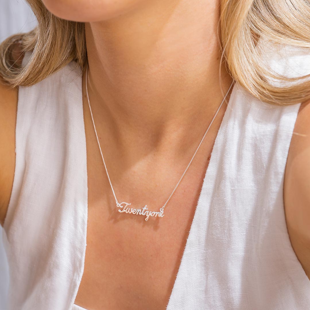sterling silver twenty-one personalised necklace