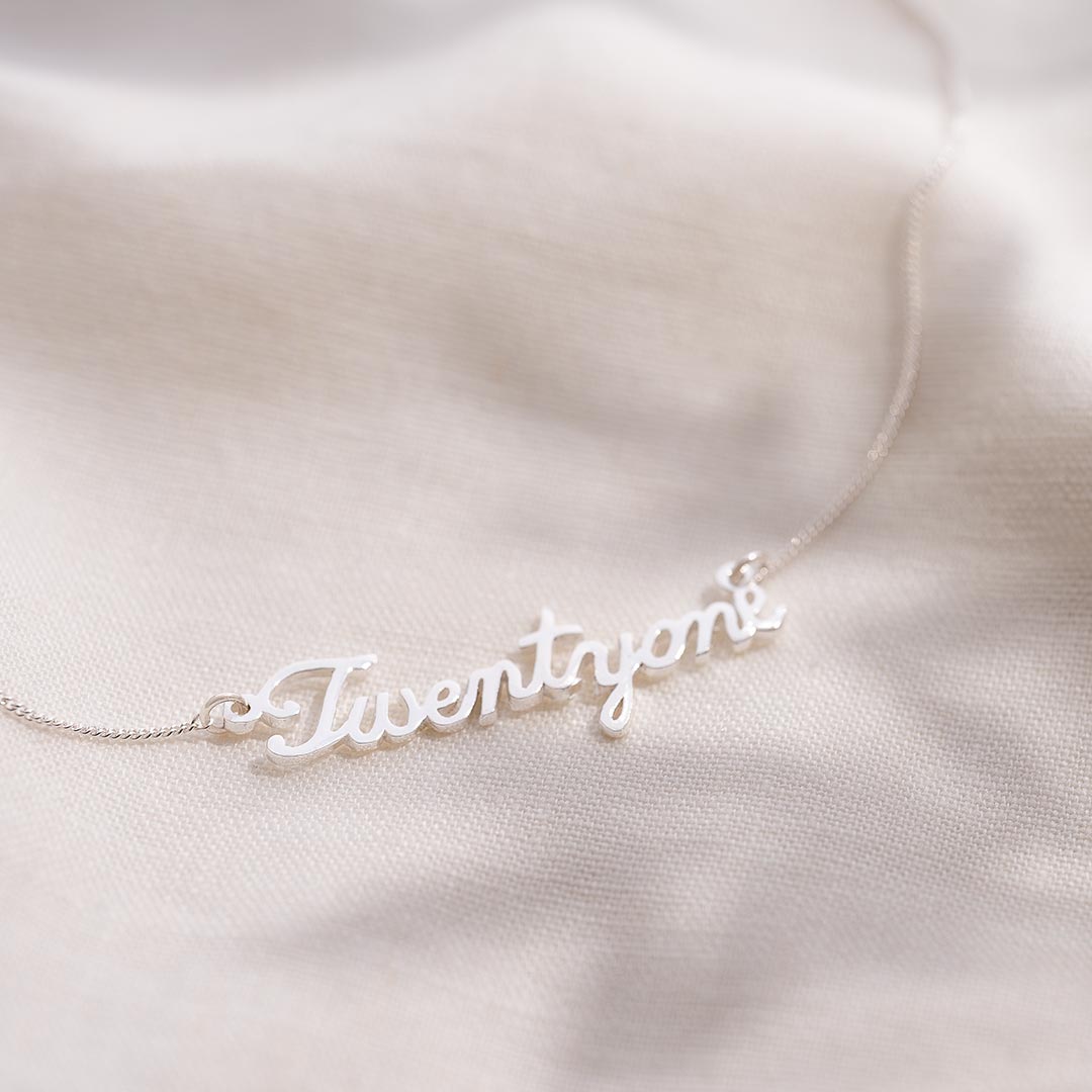 Sterling Silver Twenty-One Personalised Name Necklace