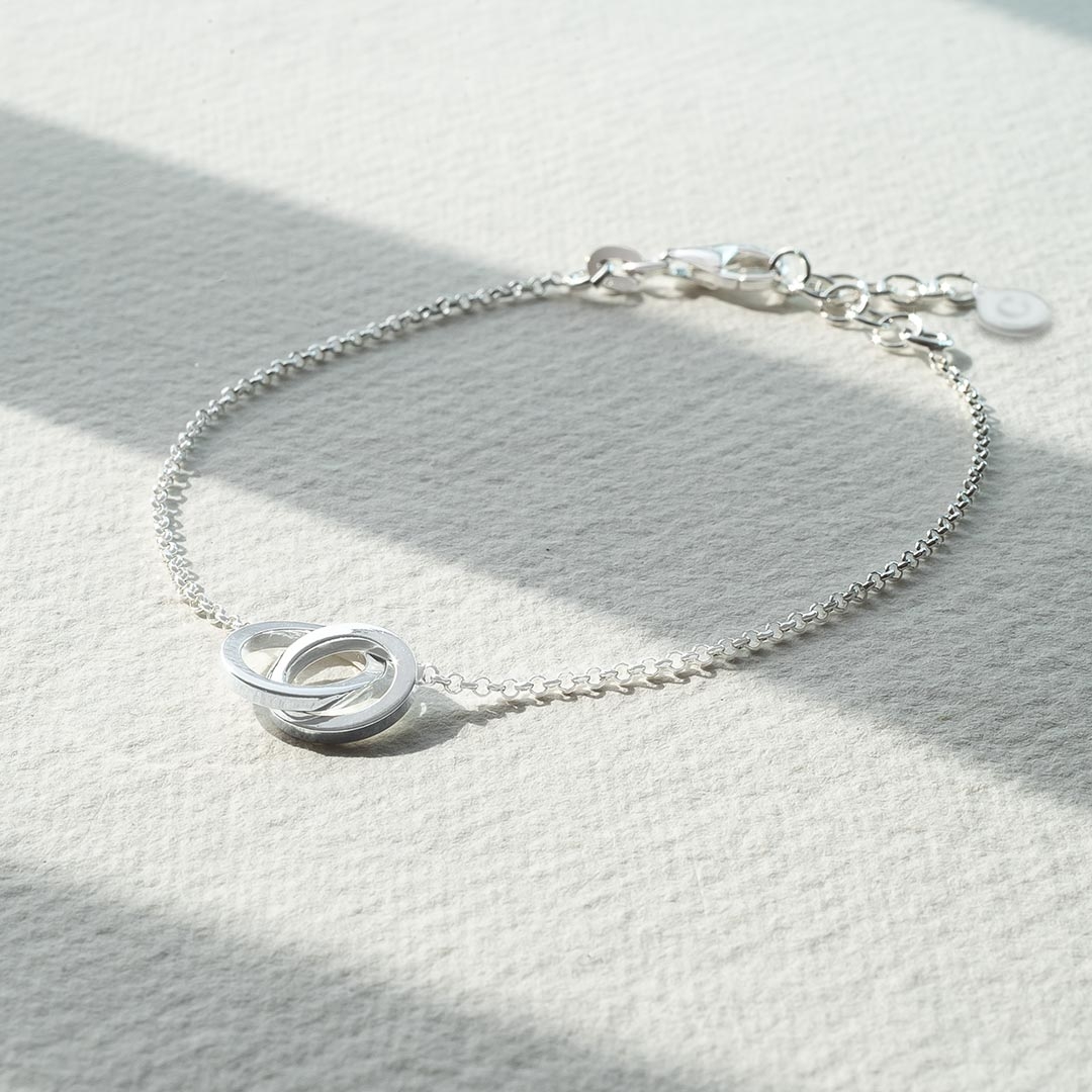 Sterling Silver Infinity Rings Personalised Bracelet