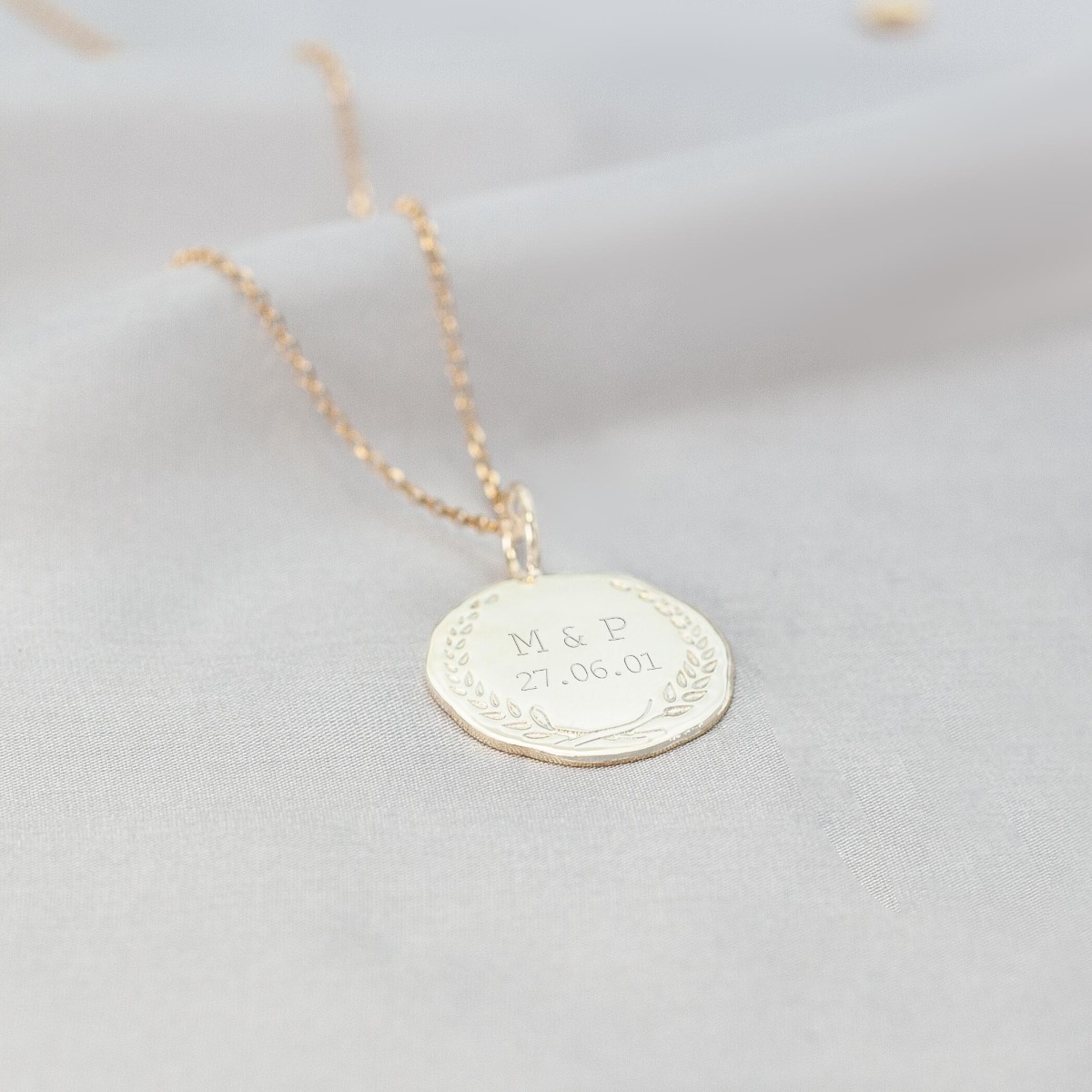 Garland and Date Disc Personalised Necklace